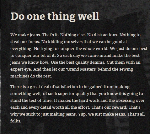 hiutdenim - doing one thing well